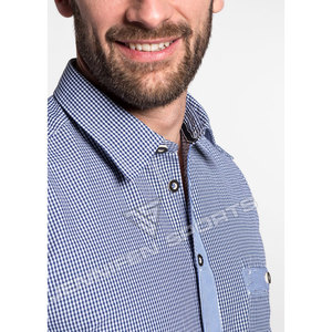 Chemise habillée homme sur mesure en coton bleu et blanc à manches longues, respirante, coupe ajustée, formelle – Fabricant OEM Premium - Product Image 3