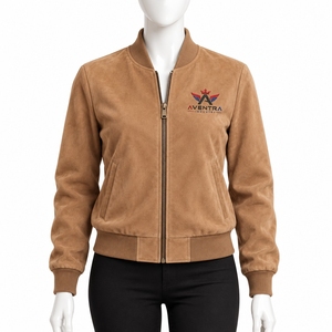 Comfortable Premium <b>Women</b> Bomber <b>Jacket</b> Casual Apparel <b>Women</b> Bomber <b>Jacket</b> With <b>Lightweight</b> Polyester Fabric Ribbed Collar - Product Image 1