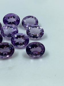 Piedra Preciosa de Amatista Natural, Corte Ovalado Suelto, 33.37 Quilates, 9x11MM, Alta Calidad, 10 Piezas para la Fabricación de Joyas, R.K. GEMS & JEWELLERY - Product Image 4