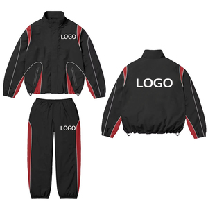 Custom OEM <b>Men</b> Winter Printed Solid Waterproof <b>Reflective</b> Spandex/Polyester Windbreaker Tracksuit 2-in-1 Running <b>Jacket</b> Jogger - Product Image 1