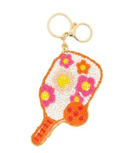 Llavero de Lujo con Diseño de Bordado de Cuentas de Semillas Florales y Adorno de Cuentas - Product Image 3