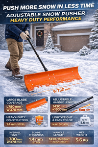 Pousse-neige robuste avec lame de 78 cm et poignée en D, pelle à neige en acier pour allée et trottoir, outils d'hiver ODGWTO004 - Product Image 6