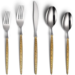 Wholesale Stainless Steel Cutlery <b>Set</b>, <b>Silver</b> Grey Oriental Flatware <b>Set</b> with Spoon, Fork & Knife for Restaurant & School Use - Product Image 4