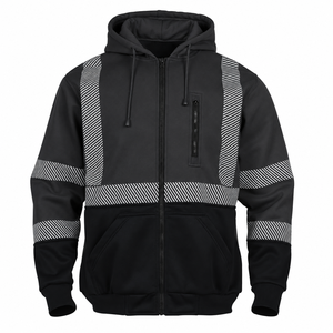 Chaqueta de Trabajo Reflectante para Hombre, Marca Privada, con Cierre Frontal, Capucha, Mangas en Contraste, Bolsillos Utilitarios, Uniforme de Trabajo - Product Image 1