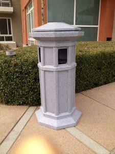 Poubelle extérieure en grès gris marbré - Product Image 3