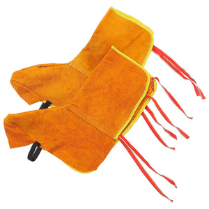 Protège-pieds de soudage en cuir de vachette écologique, à fermeture élastique, résistants aux flammes, pour une protection sûre des pieds - Product Image 2