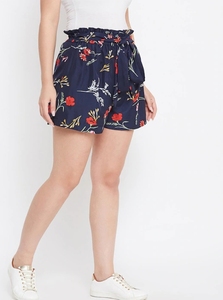 Shorts pour femmes à imprimé floral, taille basse, avec cordon de serrage et volants, coupe décontractée, séchage rapide, respirant, taille élastique - Product Image 6
