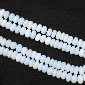 Cuentas de ópalo blanco natural en forma de rondel liso de 15 pulgadas, 6mm-9mm, cuentas de ópalo blanco únicas, cuentas de ópalo de calidad AAA, joyería. - Product Image 4