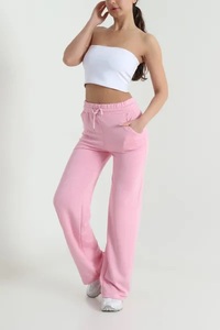 EVERGLOW High Quality Women Casual Loose Elastic Waist Solid Pockets Welvit <b>Trouser</b> Breathable Anti-static 100% Polyester Wide - Product Image 3