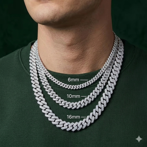 Cadena Cubana de Oro 14K con Diamantes Cultivados en Laboratorio Certificados por IGI, de 6MM-16MM, 14-30 Pulgadas, Estilo Hip Hop - Product Image 3