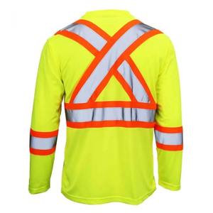 เสื้อยืดนิรภัยแขนยาวแบบสะท้อนแสงสำหรับผู้ชาย HSI ระดับ CLASS 2 เสื้อทำงานสะท้อนแสง รับสกรีนโลโก้ ชุดทำงานก่อสร้างบนถนน - Product Image 2