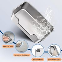 Bac à litière pour chat en acier inoxydable antiadhésif sans odeur, facile à nettoyer, bac de toilette pour animaux domestiques d'intérieur, accessoire haut de gamme
