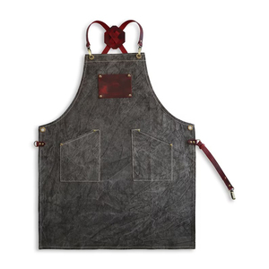 Professional <b>Bar</b> Worker Uniform Canvas Apron Genuine Leather Straps Lightweight Work Vest Adjustable <b>Utility</b> Pockets - Product Image 2