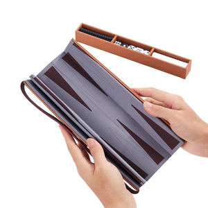 Nuevo Diseño en Stock, Backgammon de Viaje Plegable y Portátil, Hecho a Mano con Tela y Cuero de Primera Calidad, Duradero y Ecológico - Product Image 2