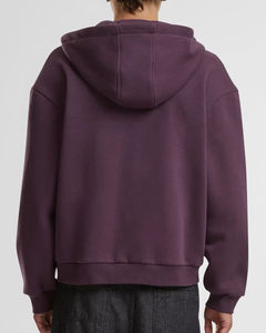 เสื้อฮู้ดซิปผ้าฝ้ายแท้ 100% สกรีนโลโก้ตามสั่ง สำหรับผู้ชาย ฤดูหนาว ซิปสีเงิน ผ้าฟลีซย้อมสีพื้น คุณภาพสูง สีตามสั่ง - Product Image 3