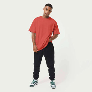 Camiseta de Hombre Oversize de Corte Regular, 100% Algodón Jersey, Cuello Redondo, Manga Corta, Estilo Urbano, Estampado Frontal Sólido, Bajo MOQ - Product Image 6