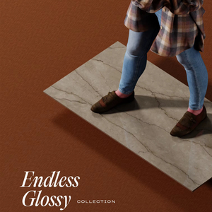 Azulejos de porcelana esmaltada de aspecto lujoso de 2x4 pies, Bottochino Choco, acabado brillante sin fin, azulejos de 600x1200 mm para sala de estar y dormitorio - Product Image 1