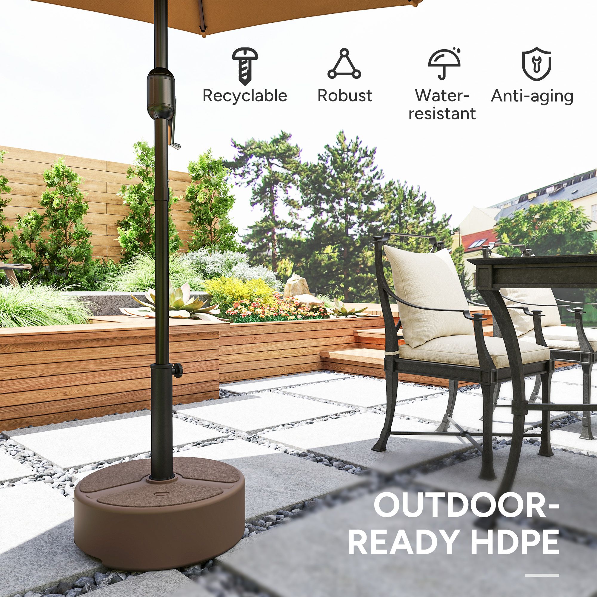 brown patio umbrella stand Outdoor Patio Umbrella Stand Base 44lbs Capacity Brown Resin Heavy Duty  Garden Poolside| Alibaba.com