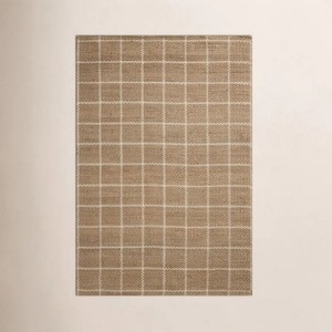 Alfombra Oriental Rectangular Trenzada Multicolor con Patrón Geométrico, Hilos Reciclados, Base de Yute, Pelo Bajo, Apta para Mascotas, Antideslizante - Product Image 1