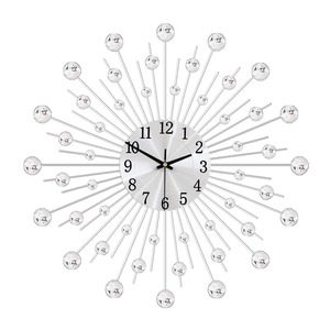 Horloge murale décorative Gold Sunburst, horloge à pendule suspendue, silencieuse, sans tic-tac, en plastique, pour le salon - Product Image 4
