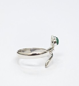 Bague artisanale en malachite naturelle à motif spirale, en argent sterling 925, anti-ternissement, ajustable, pour femme, pour tenue décontractée ou de soirée - Product Image 3