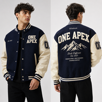 Blouson Bomber Baseball Premium en Toile Marine Hiver pour Homme, Personnalisable avec Broderie, Style Streetwear