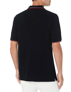เสื้อโปโลแขนสั้นสีดำสำหรับผู้ชาย ปักโลโก้ ผ้าปิเก้ สวมใส่สบายๆ - Product Image 4