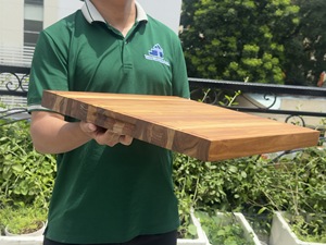 High-quality Rectangular Solid <b>Wooden</b> Chopping Board Anti-Slip Single <b>Piece</b> Package Made in Vietnam - Product Image 6