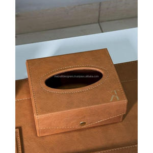Caja de pañuelos de cuero artesanal, recién llegada, ecológica, para servilletas, accesorios para el hogar, uso en la mesa de oficina. - Product Image 1