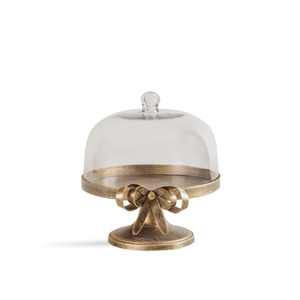Supports à gâteaux vintage en métal avec couvercle en verre, qualité supérieure, présentoir rond pour desserts, fournitures pour gâteaux de mariage et d'anniversaire à domicile - Product Image 5