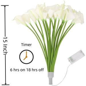 20 Pezzi di Calla Artificiali Real Touch con Lampade Finte per Bouquet Floreale, Lampada Notturna per Decorazioni Domestiche, Bellissima Luce Notturna - Product Image 3