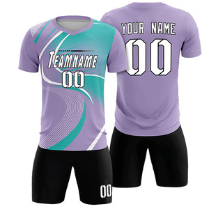 Ensemble de maillots de football personnalisés pour hommes, couleur lavande, avec graphisme par sublimation, uniforme de football à séchage rapide, kit d'équipe à manches courtes - Product Image 1