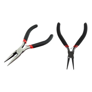 Pince à bec effilé mini portable de 4,5 pouces (120 mm) pour polissage fin, avec poignée en acier au carbone trempé rouge, dentelée, personnalisable OEM - Product Image 2