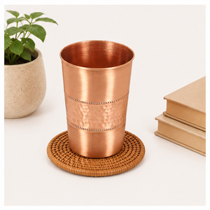 Pure <b>Copper</b> Drinking Glass Handcrafted Hammered <b>Copper</b> Glass for Eco-Friendly Drinkware for Home Office and Gifting - Product Image 4
