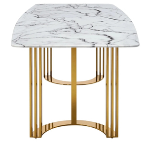 New Design Modern Rectanglur Dining Tables With <b>Marble</b> <b>Top</b> Luxury Dining Table 6 Seater Metal Dining Table Premium Dining Tables - Product Image 2