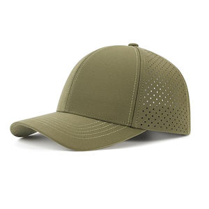 Casquette de baseball pour homme à séchage rapide, maille découpée au laser, respirante, chapeau de sport à visière incurvée, casquette ajustable à fermeture snapback, personnalisable pour l'extérieur - Product Image 5