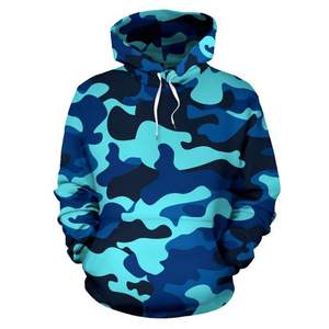 Sudadera con Capucha de Camuflaje para Hombre, Estilo Oversize, de Forro Polar y Algodón, Ropa Urbana, Sudadera con Capucha de Camuflaje Completo - Product Image 4