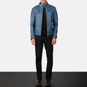 OEM High Quality Custom Made <b>Mens</b> <b>Leather</b> <b>Jacket</b> Turn Down Collar Durable Canvas Winter Outerwear Front Logo Design - Product Image 1