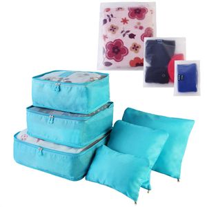 9 pièces de cubes de rangement pour vêtements, résistants à l'eau, pour bagages de voyage, sacs de rangement pour vaisselle et assiettes - Product Image 1