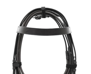 Bridon Premium pour l'équitation en cuir véritable et PU élégant avec nezier large et rênes à grip en caoutchouc, modèle durable MVE-LB 1334 - Product Image 4