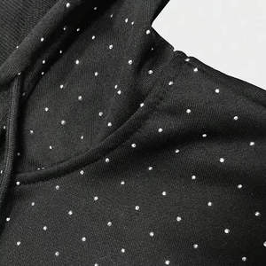 เสื้อฮู้ดดี้วินเทจแบบหนาพิเศษ ตกแต่งคริสตัลและเพชรเทียม สไตล์สตรีทแวร์ทรงโอเวอร์ไซส์ ล้างสีแบบแอซิดวอช สำหรับผู้ชาย รุ่น Y2K - Product Image 3