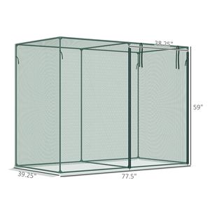 Rete da Giardino 1,8m x 0,9m x 1,5m con Gabbia per Ortaggi e Porte con Cerniera per Orto e Giardino - Product Image 3