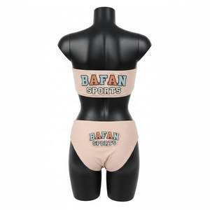 Conjunto de Bikini para Mujer, Nylon GSM, Spandex, Suave y Elástico, Color Durazno, Multicolor, Bordado Chenille, Logotipo Personalizado - Product Image 2