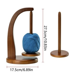 Wooden Yarn Holder Knitting Crochet Yarn Ball Stand Magnetic <b>Rotating</b> Anti Slip Portable Craft Accessory - Product Image 4