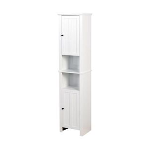 Mobile in Legno per Soggiorno 15.75 X 11.81 X 66.93 Pollici con 6 Ripiani e 2 Ante per Stoccaggio a Terra nel Bagno - Product Image 1