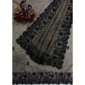 Hermosos vestidos de fiesta de trabajo con Bordado de hilo Saree - Product Image 4