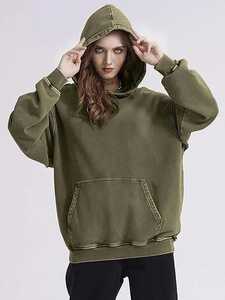 High Quality Men's Cotton Heavyweight Hoodie Unisex Oversized Pullover Custom Logo Blank Sweatshirt - Product Image 5