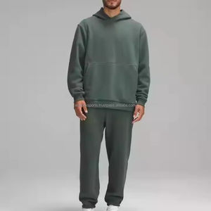 Pull surdimensionné en molleton de coton 100% avec logo personnalisé, sweat à capuche gaufré en 3D pour hommes, sweat-shirt à capuche sans épaule tombante - Product Image 4