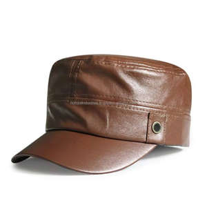 Gorra de Cuero Genuino con Cierre a Presión, Ajustable, para Hombre y Mujer, Otoño/Invierno - Product Image 4