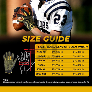 Gants de football américain personnalisés avec logo, pour l'entraînement, fournisseur OEM, production OEM, marque privée, commandes en gros pour les marques - Product Image 3